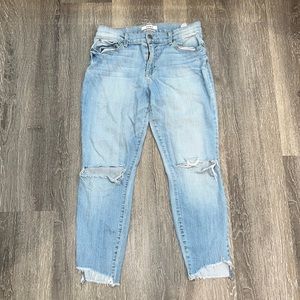 Pistola Audrey Distressed Crop Womens Skinny Jeans Light Wash 28